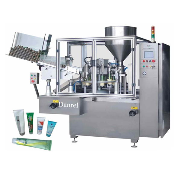 Automatic plastic tube filling and sealing machine for comestic