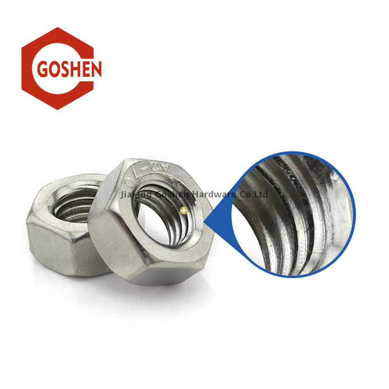 Acero inoxidable SS304 A2-70 DIN934 Hexagon tuercas hexagonales