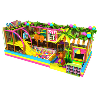 Candy Themed Soft Kids Indoor Playground with Ball Pit and Trampoline