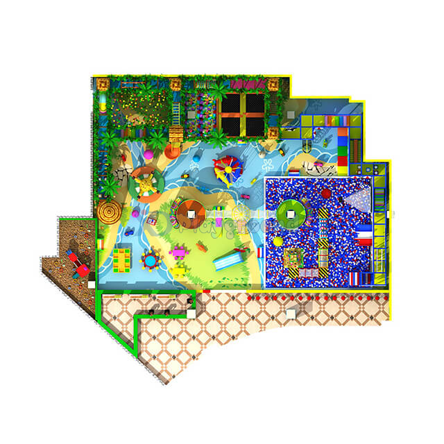Jungle Theme Indoor Playground Equipment Kids Play Area Playground for Sale