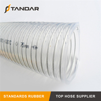 Manguera de silicona de grado alimenticio reforzada con espiral de acero inoxidable transparente de baja temperatura