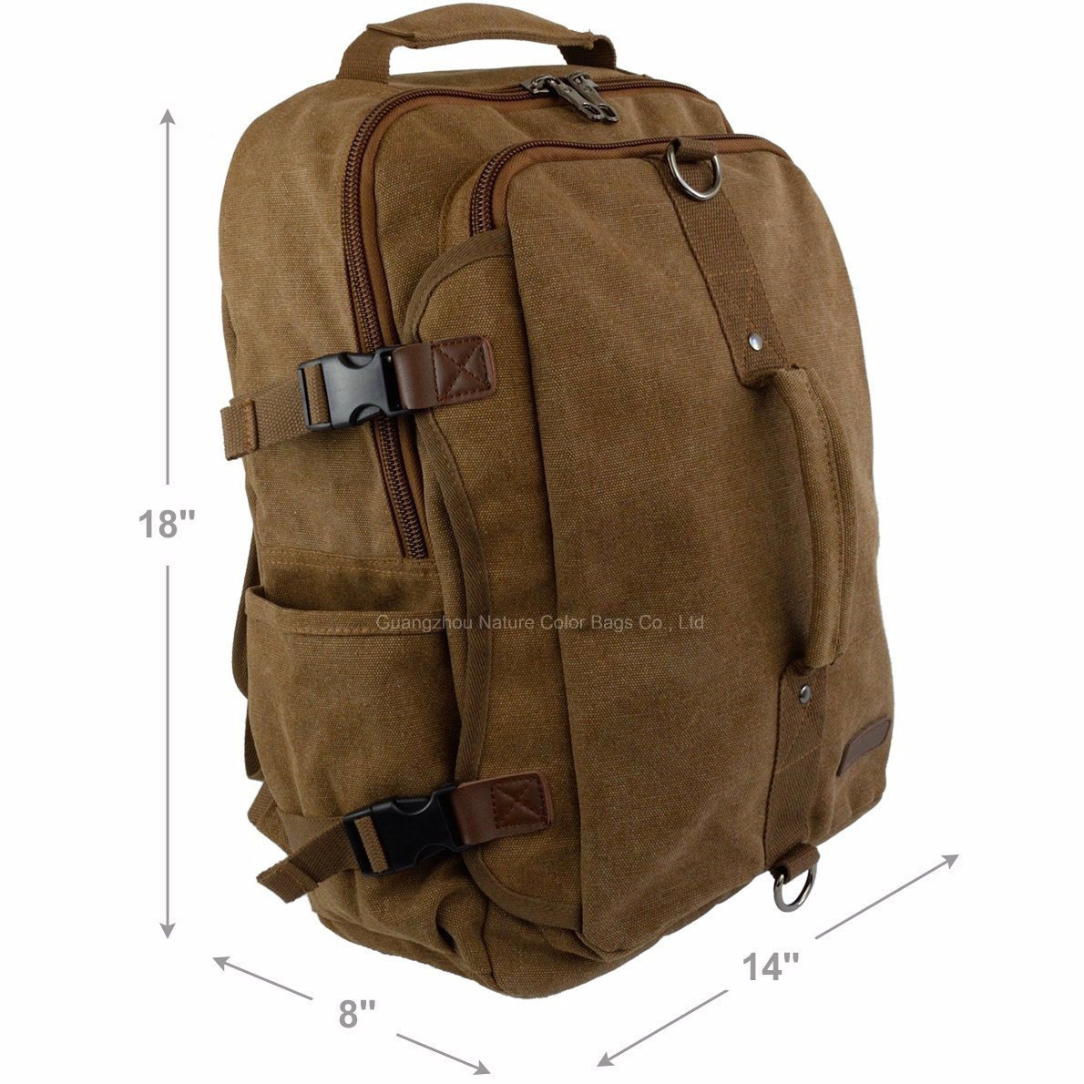 Mens Heavy Duty Canvas Backpack with High-Capacity for Traveling