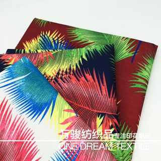 Digital Printed Polyester Fabric with Fresh Leaf Pattern