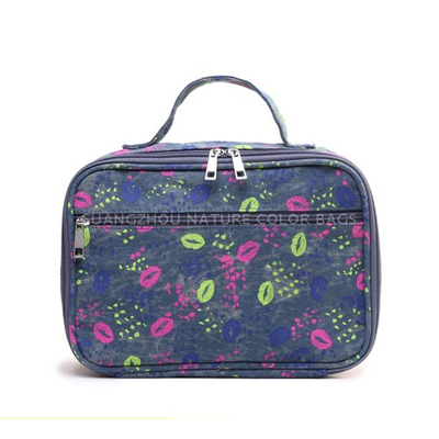 SP7084 New style printed denim cosmetic bag toiletry bag for traveling