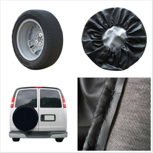 Durable PU Leather Black Autos Spare Wheel Tire Cover Protection 