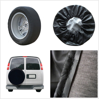 耐久PUの革黒い自動車予備車輪のタイヤカバー保護
