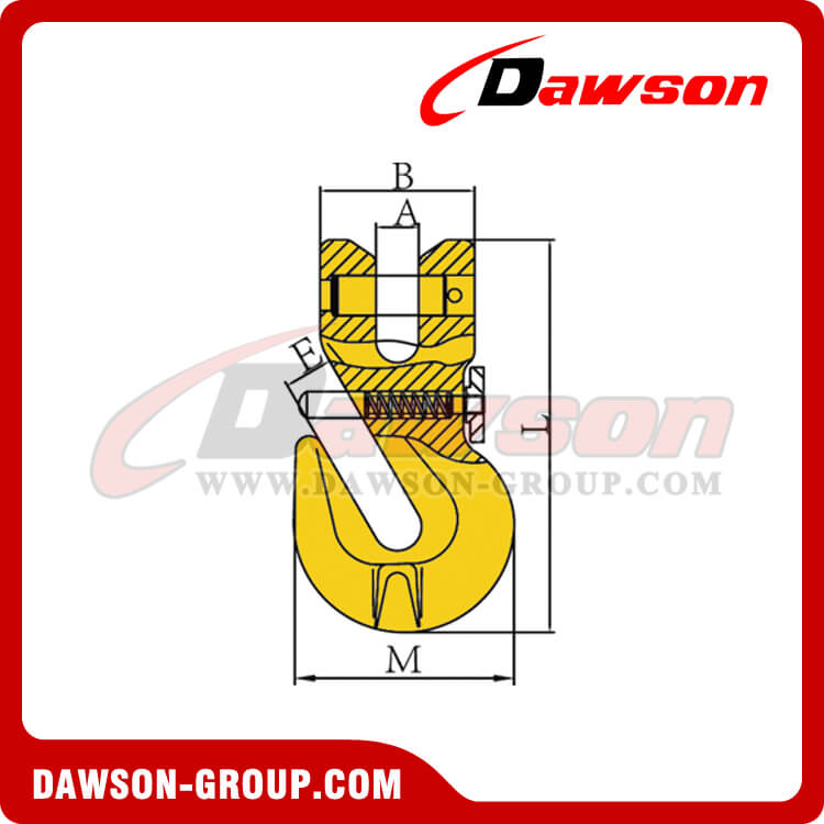 DS313 G80 Clevis Shortening Cradle Grab Hook with Safety Pin for Adjust Chain Length