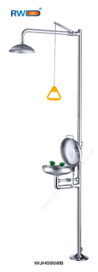 Stainless Steel Emergency Shower & Eye Wash (with dust cover)