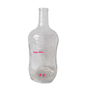 стеклянная бутылка 3L с печатание логоса