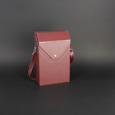 Wine Box Manufacturer Red Wine Color 2 bottle Leather wine packaging