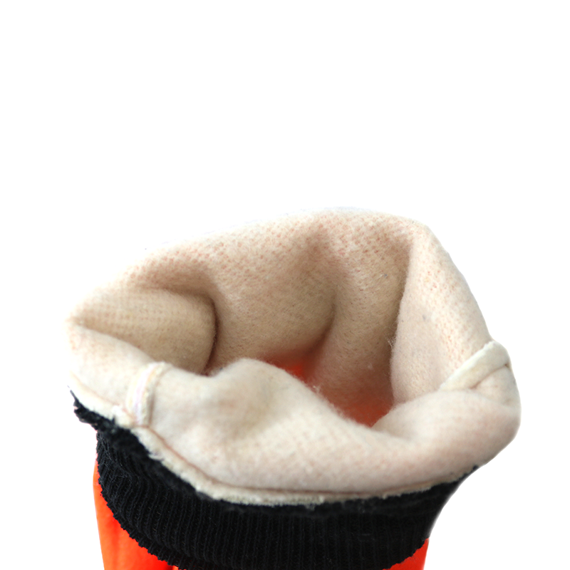  Cold-proof And Comfortable Oil Acid Resistant Anti Slip Cold Storage Fluorescent Orange PVC Gloves