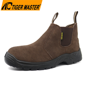Brown Oil Slip Resistant PU Sole Men Non Safety Work Shoes without Laces