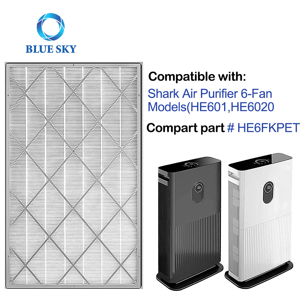 NUEVO Filtro HEPA H13 de repuesto para purificador de aire Shark Modelos de 6 ventiladores HE601 HE602 Parte # HE6FKPET HE6FKPRO