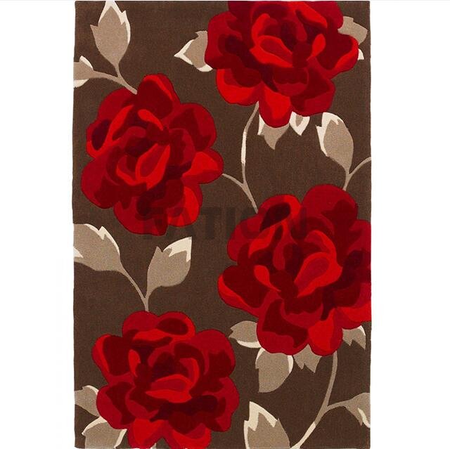5'×8' Handmade Acrylic Area Rug Flower Design Floor Carpet