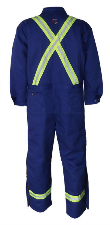 Reflective fire resistant safety working coverall for men