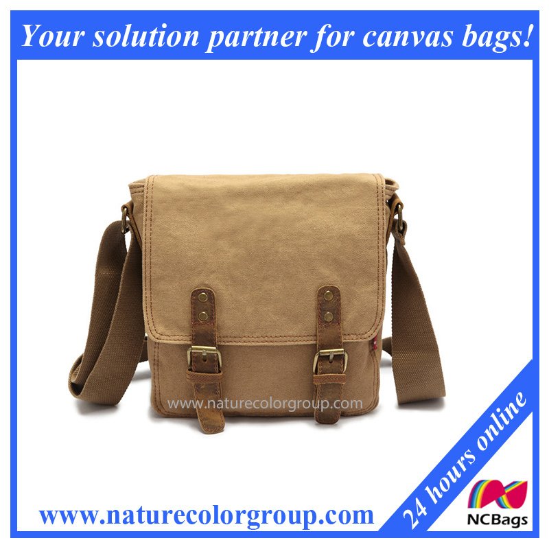 Unisex Canvas Leather Messenger Shoulder Bag (MSB-004)