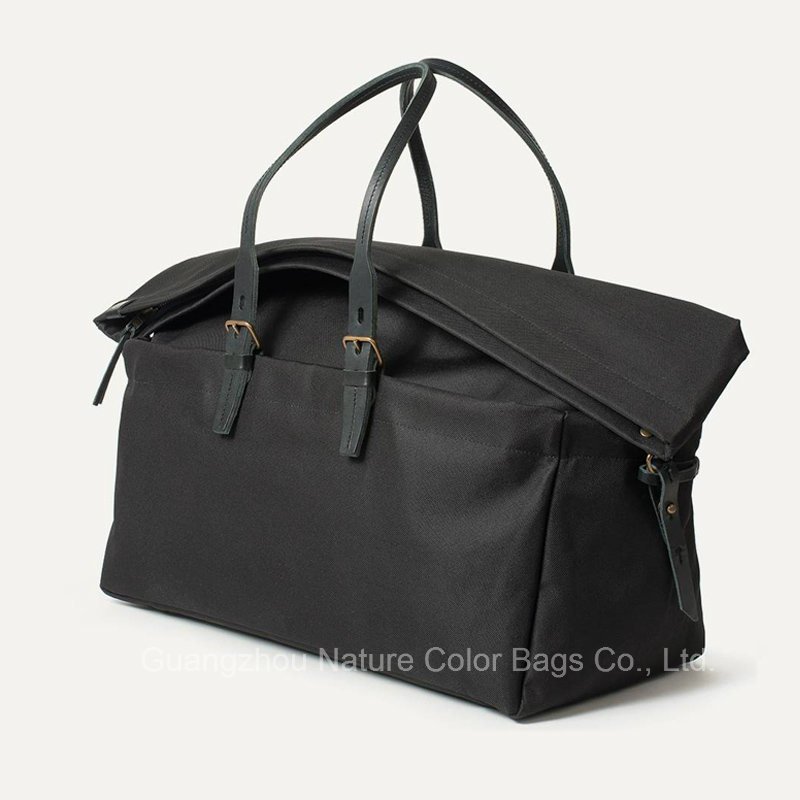 Classic Large Canvas and Leather Travel Handbag for Man or Woman