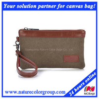 Leisure Fashion Canvas Clutch Bag for Money or Cellphone