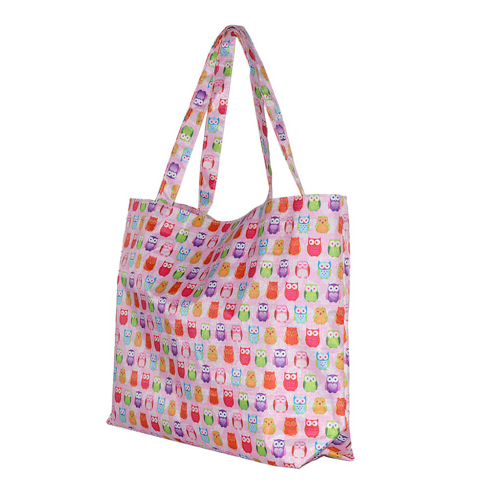 Pink Owl supermarket shopping bag