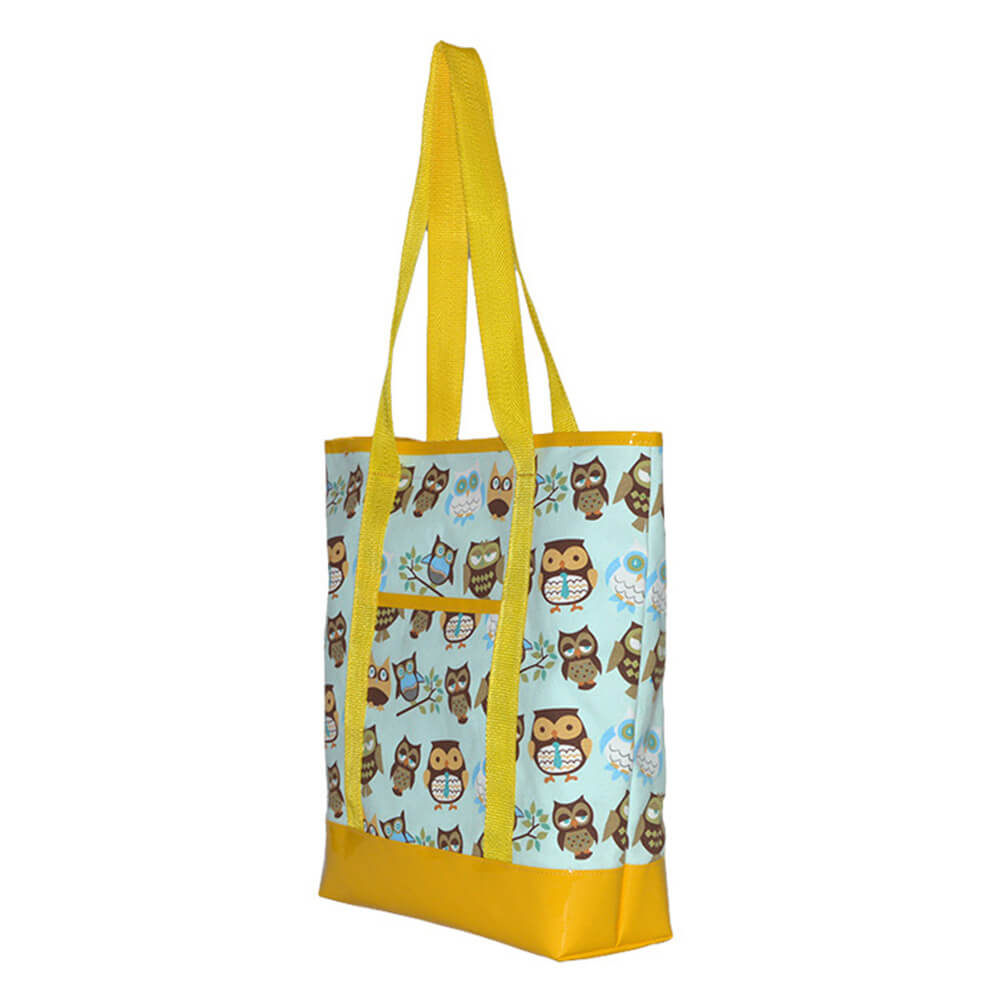 Yellow Owl polyester shopping bag
