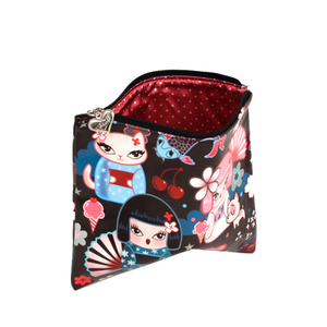 Kimono Cuties flat Makeup Bag