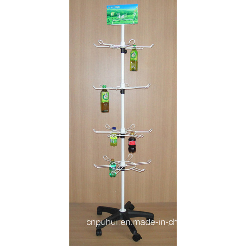 Metal Wire Floor Spinning Bottles Display (PHY1026F)
