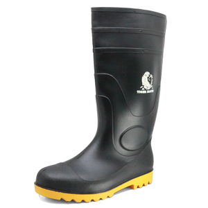 Oil acid resistant anti slip waterproof PVC safety rain boots steel toecap