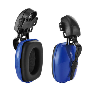 Noise Reducing Matching Safety Helmet Blue Ear Muff