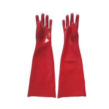 65 cm oil acid resistant non-slip oil industrial red pvc gloves