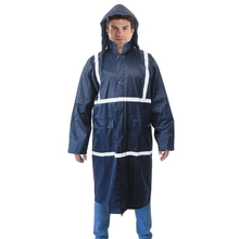 Waterproof Oil Resistance Hi-vis Reflective Polyester PVC Raincoat