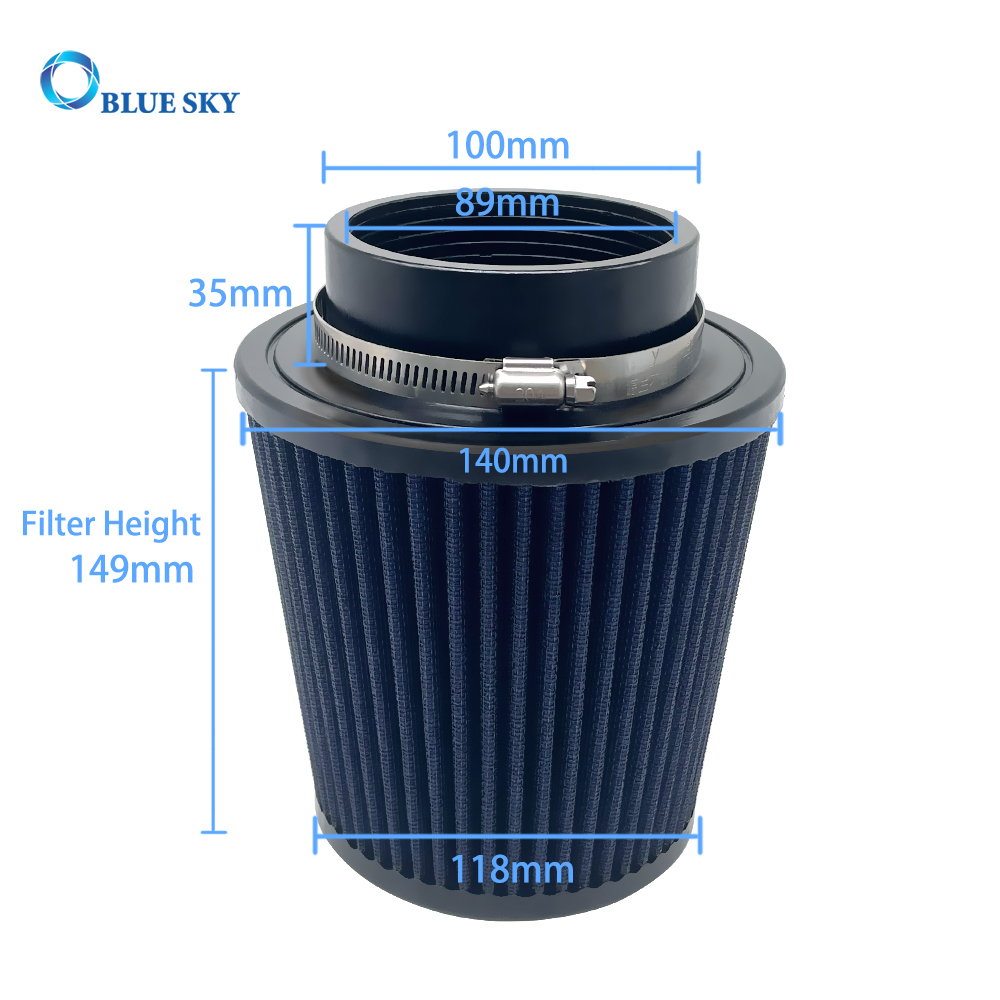 Bluesky 定制汽车空气滤清器 89 毫米进气汽车滤清器用于进气锥空气开放式过滤器更换