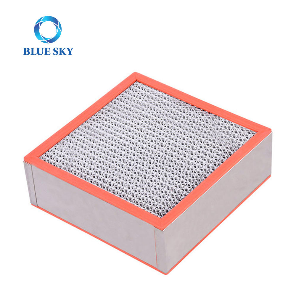 Filtro de aire de tablilla separador resistente a altas temperaturas con marco de aluminio H13 H14 personalizado de alta calidad