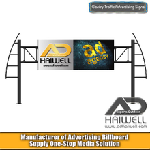 Structure en acier de signe de panneau d'affichage de publicité extérieure de portique de route s'étendant