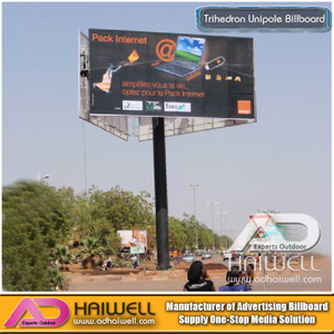 High-Way Trihedron Unipole Advertising Billboard Construction en venta
