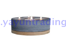 slate candle holder with bamboo tray