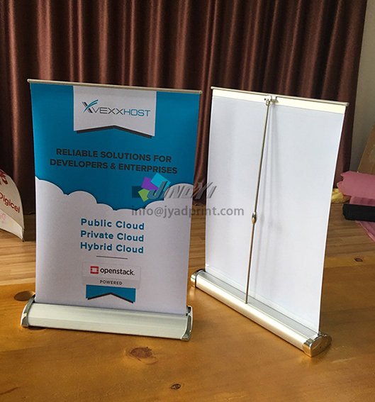 Table Top Roll up Display Store Advertising Banner Mini Stand, Small Desktop Advertising Desk Roll/Pop Up Banner