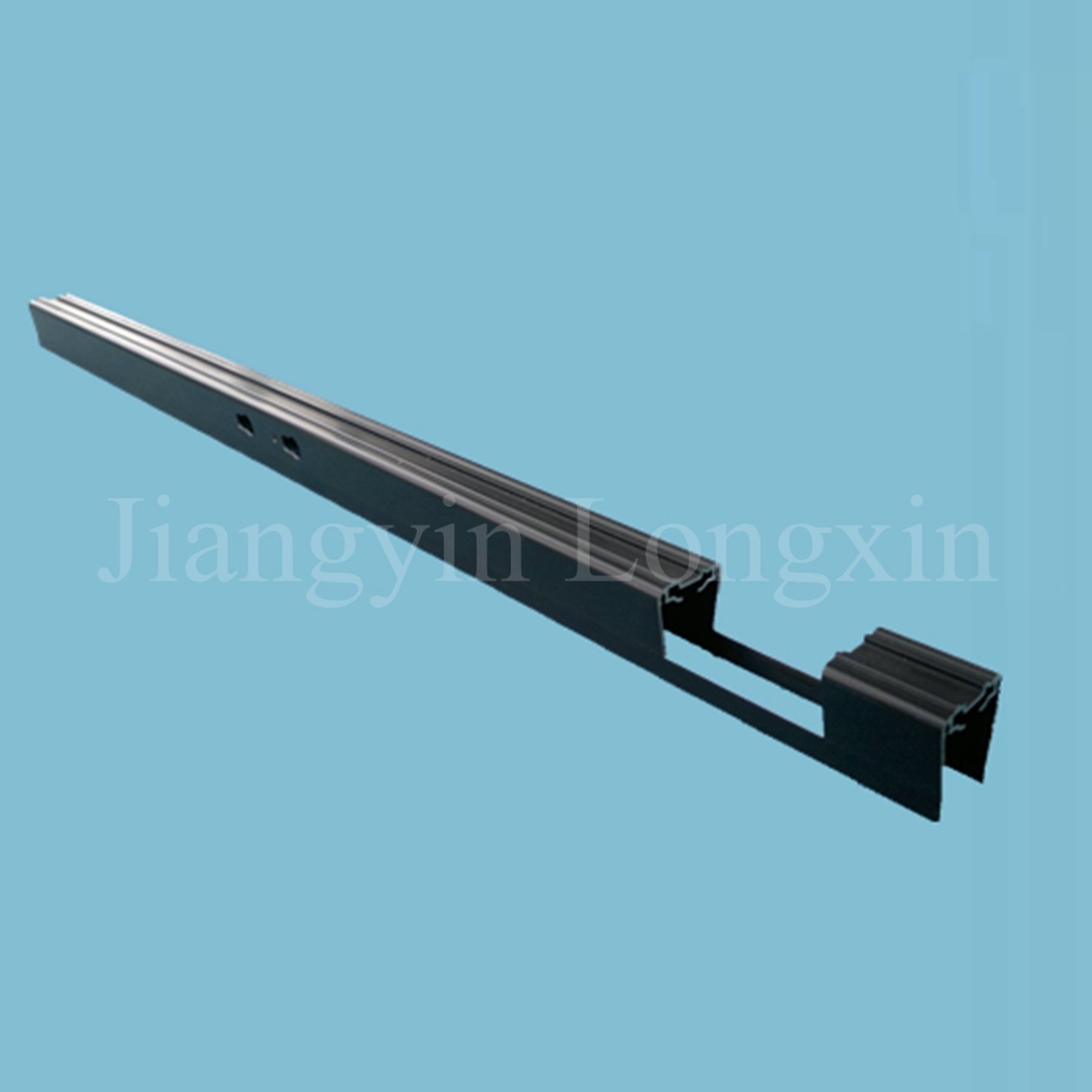 Black Anodized Aluminium Profile for Curtain with Machining
