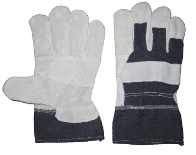 1251 cow split blue denim back working gloves