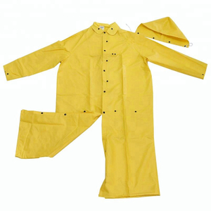 Yellow detachable hood water proof riding horse men PVC raincoats