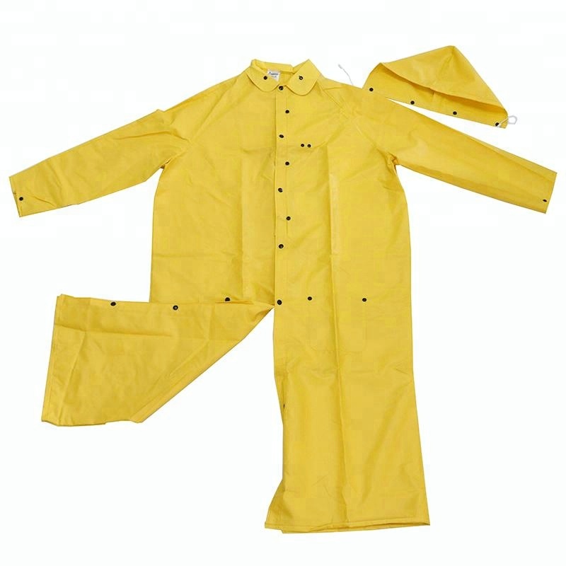 Yellow detachable hood water proof riding horse men PVC raincoats - Buy ...