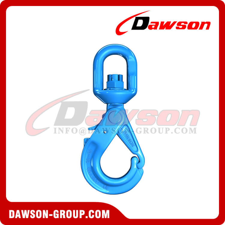 WIRE ROPE 1/2 G100 SELF LOCKING SWIVEL HOOK w/ BEARING CHAIN CABLE 15,000 LB 