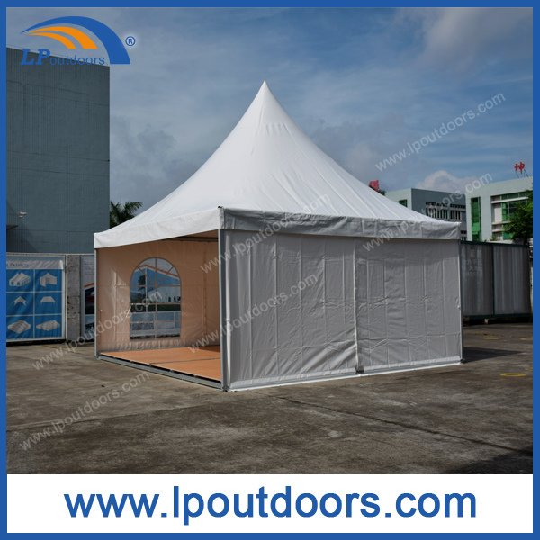 5X5米室外展览活动锥顶帐篷带木地板
