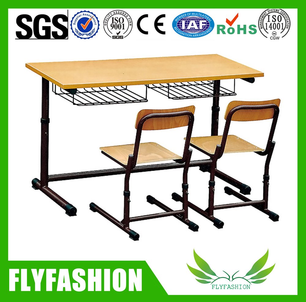 Popular Simple type double school Desk and Chair (SF-10D)