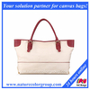 Canvas Tote Handbag with Leather Shoulder