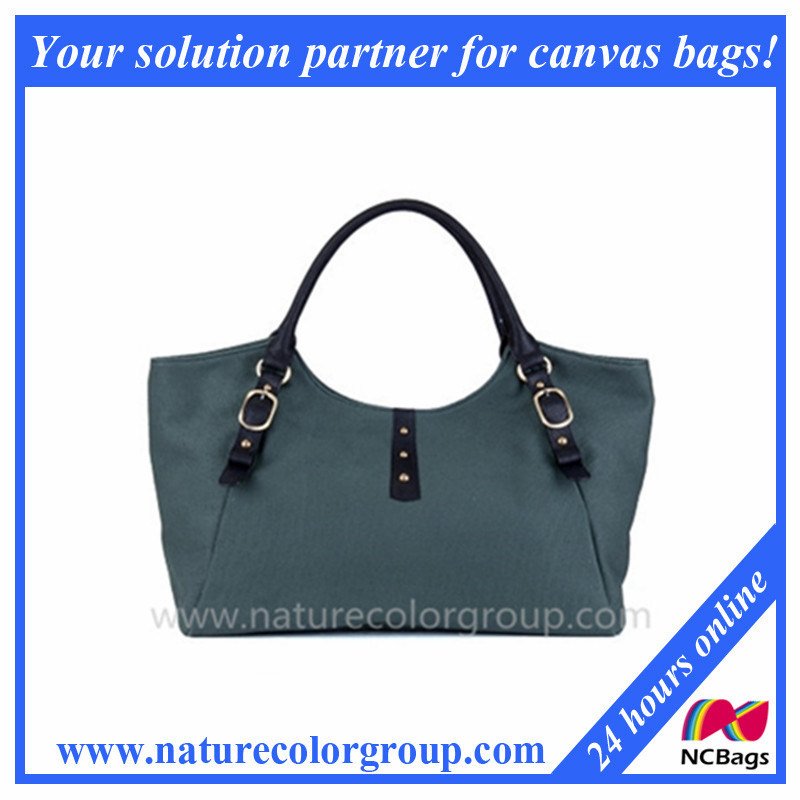 New Arrival Canvas Tote Bag with Leather Handles