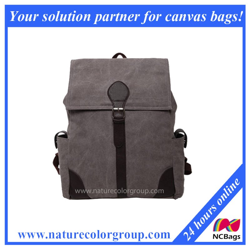 Trendy Knapsack Canvas Backpack for College Students