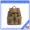 Women′s Canvas Backpack with Drawstring Closure-Olive