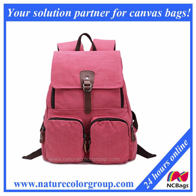 Fashion Canvas Red Rucksack Backpack for Women