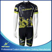 Custom Sublimation Printing Neon Yellow Color Cycling Wear