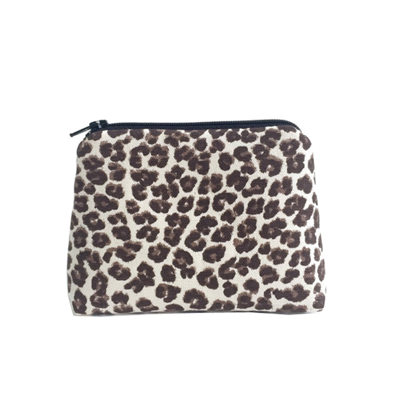 Leopard print makeup bag